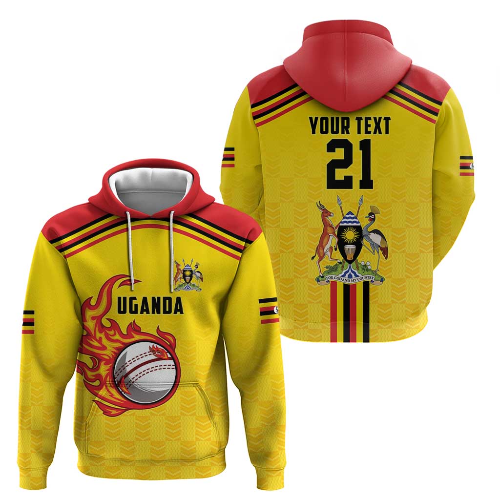 Uganda Cricket Custom Hoodie Cranes Cricket Ball Fire - Wonder Print Shop
