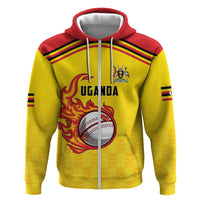Uganda Cricket Custom Hoodie Cranes Cricket Ball Fire - Wonder Print Shop