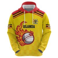 Uganda Cricket Custom Hoodie Cranes Cricket Ball Fire - Wonder Print Shop