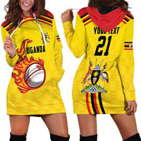 Uganda Cricket Custom Hoodie Dress Cranes Cricket Ball Fire - Wonder Print Shop