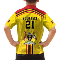 Uganda Cricket Custom Kid Hawaiian Shirt Cranes Cricket Ball Fire - Wonder Print Shop