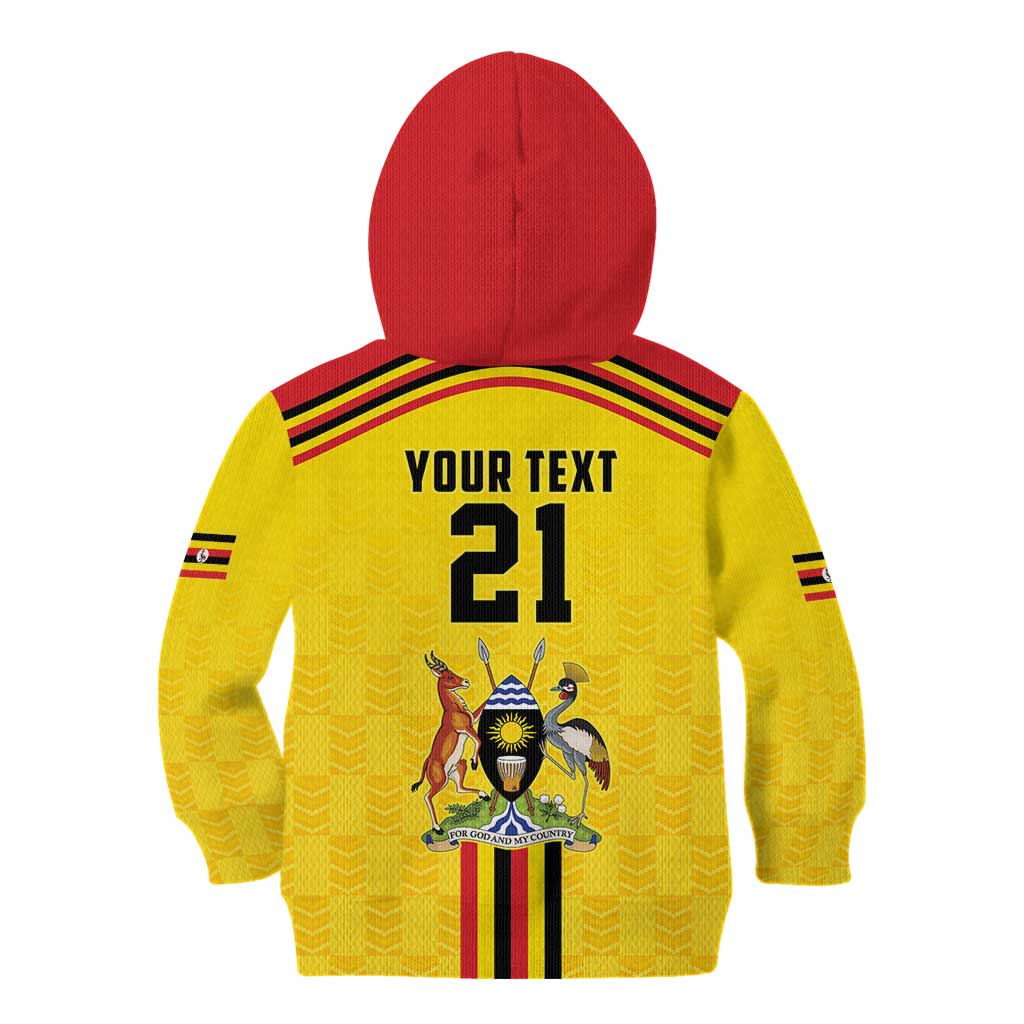 Uganda Cricket Custom Kid Hoodie Cranes Cricket Ball Fire - Wonder Print Shop
