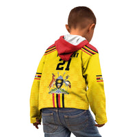Uganda Cricket Custom Kid Hoodie Cranes Cricket Ball Fire - Wonder Print Shop