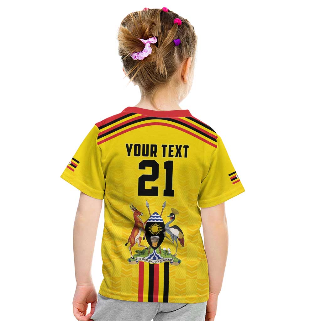 Uganda Cricket Custom Kid T Shirt Cranes Cricket Ball Fire - Wonder Print Shop