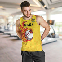 Uganda Cricket Custom Men Tank Top Cranes Cricket Ball Fire - Wonder Print Shop