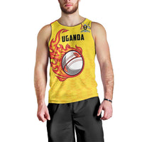 Uganda Cricket Custom Men Tank Top Cranes Cricket Ball Fire - Wonder Print Shop