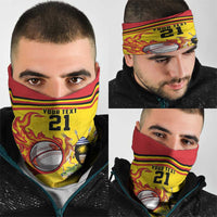 Uganda Cricket Custom Neck Gaiter Cranes Cricket Ball Fire - Wonder Print Shop
