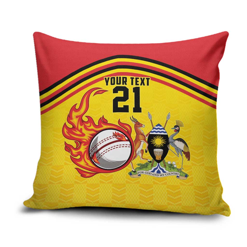 Uganda Cricket Custom Pillow Cover Cranes Cricket Ball Fire - Wonder Print Shop