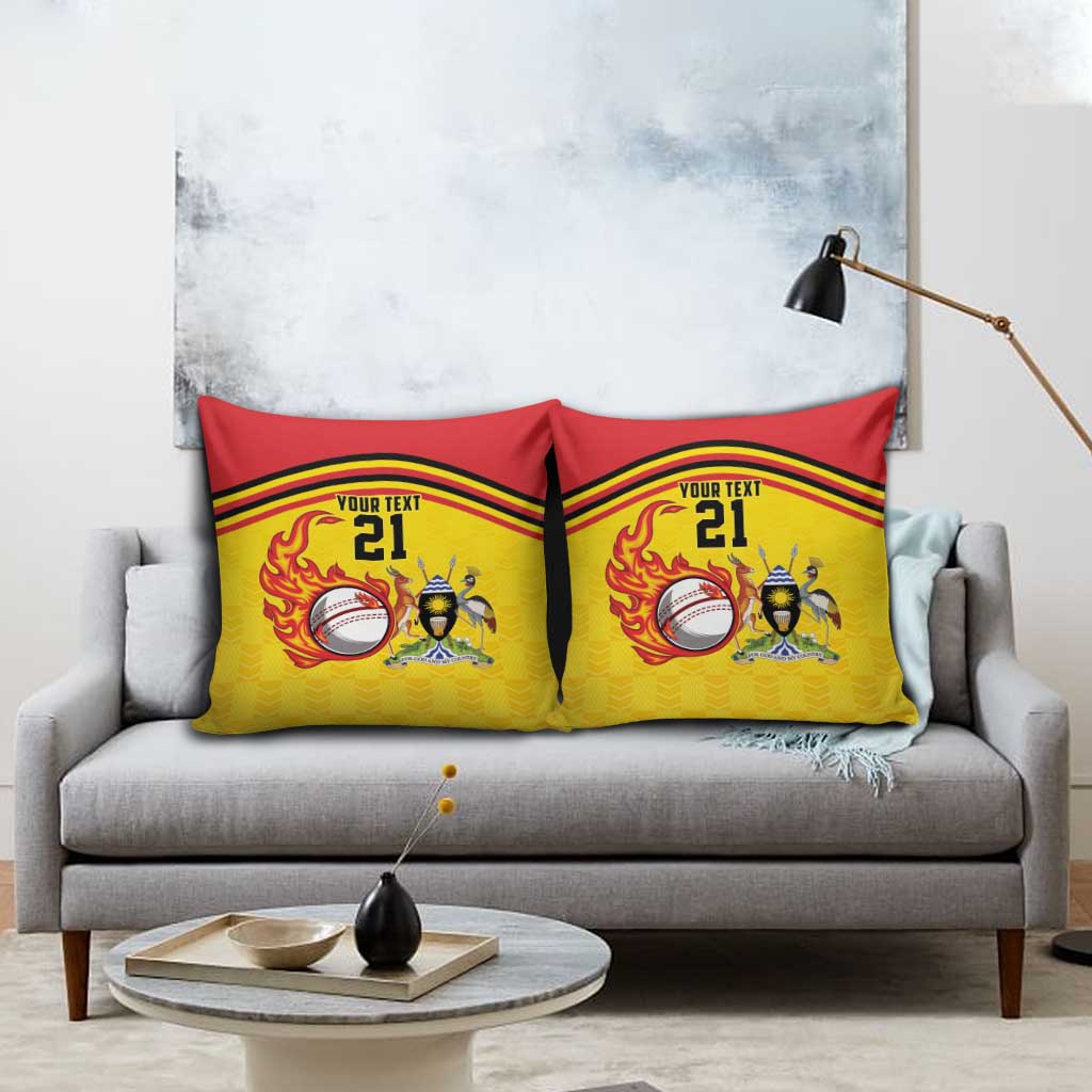 Uganda Cricket Custom Pillow Cover Cranes Cricket Ball Fire - Wonder Print Shop