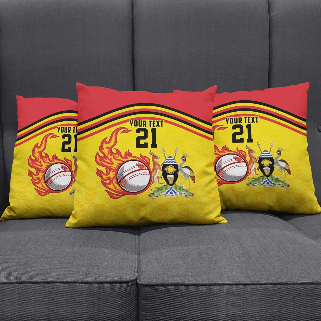 Uganda Cricket Custom Pillow Cover Cranes Cricket Ball Fire - Wonder Print Shop