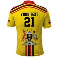 Uganda Cricket Custom Polo Shirt Cranes Cricket Ball Fire - Wonder Print Shop