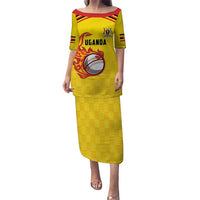 Uganda Cricket Custom Puletasi Cranes Cricket Ball Fire - Wonder Print Shop