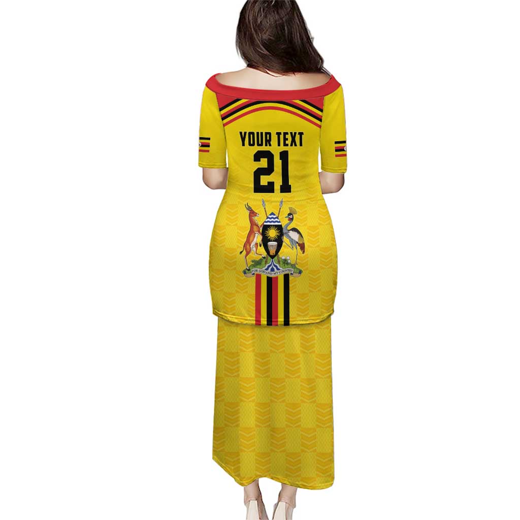 Uganda Cricket Custom Puletasi Cranes Cricket Ball Fire - Wonder Print Shop