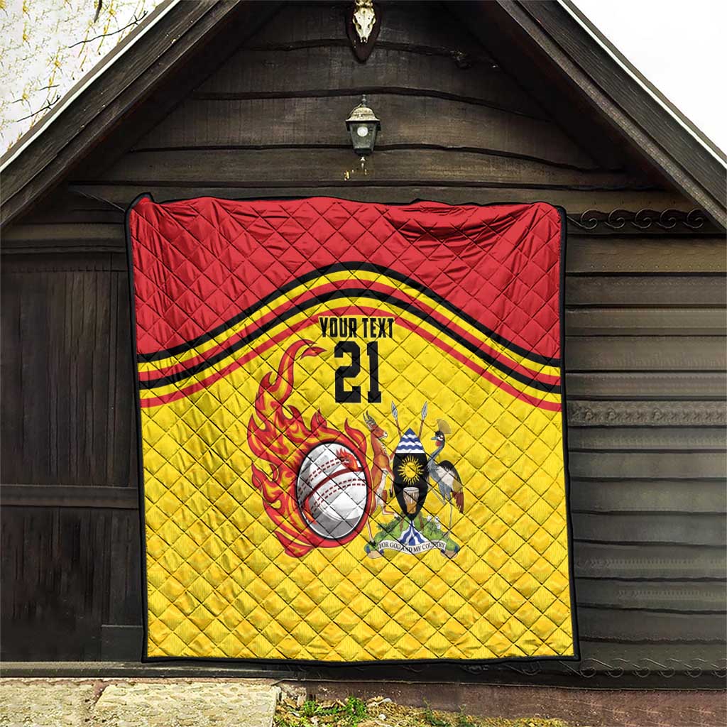 Uganda Cricket Custom Quilt Cranes Cricket Ball Fire - Wonder Print Shop