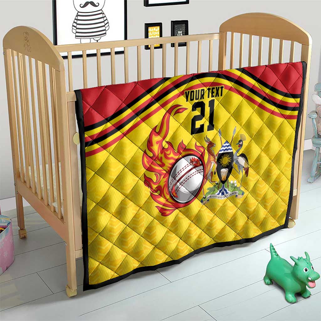 Uganda Cricket Custom Quilt Cranes Cricket Ball Fire - Wonder Print Shop