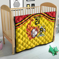Uganda Cricket Custom Quilt Cranes Cricket Ball Fire - Wonder Print Shop