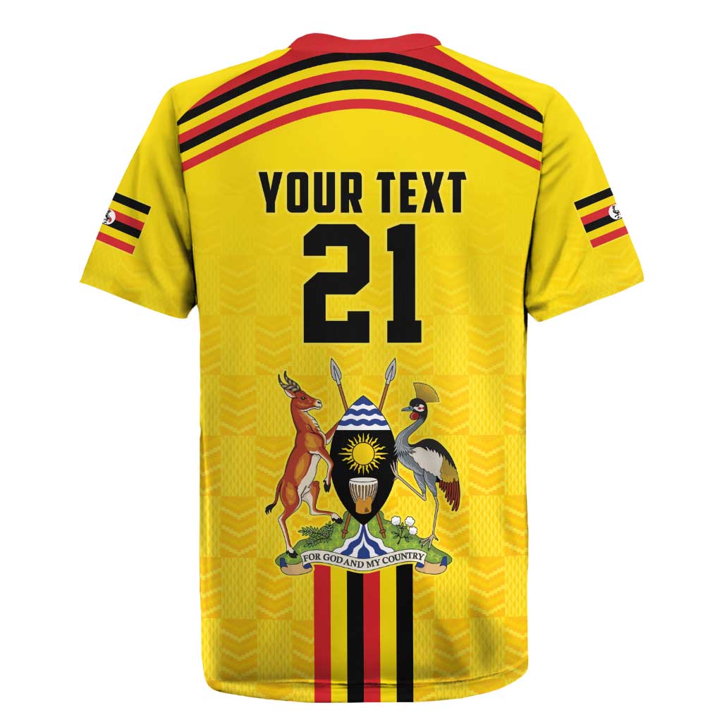 Uganda Cricket Custom Rugby Jersey Cranes Cricket Ball Fire - Wonder Print Shop