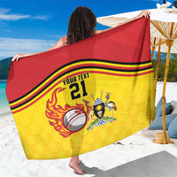 Uganda Cricket Custom Sarong Cranes Cricket Ball Fire - Wonder Print Shop