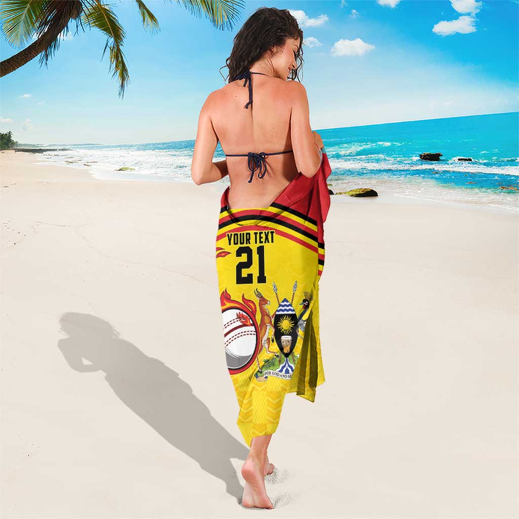 Uganda Cricket Custom Sarong Cranes Cricket Ball Fire - Wonder Print Shop