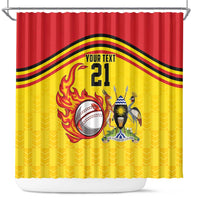 Uganda Cricket Custom Shower Curtain Cranes Cricket Ball Fire - Wonder Print Shop