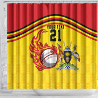 Uganda Cricket Custom Shower Curtain Cranes Cricket Ball Fire - Wonder Print Shop