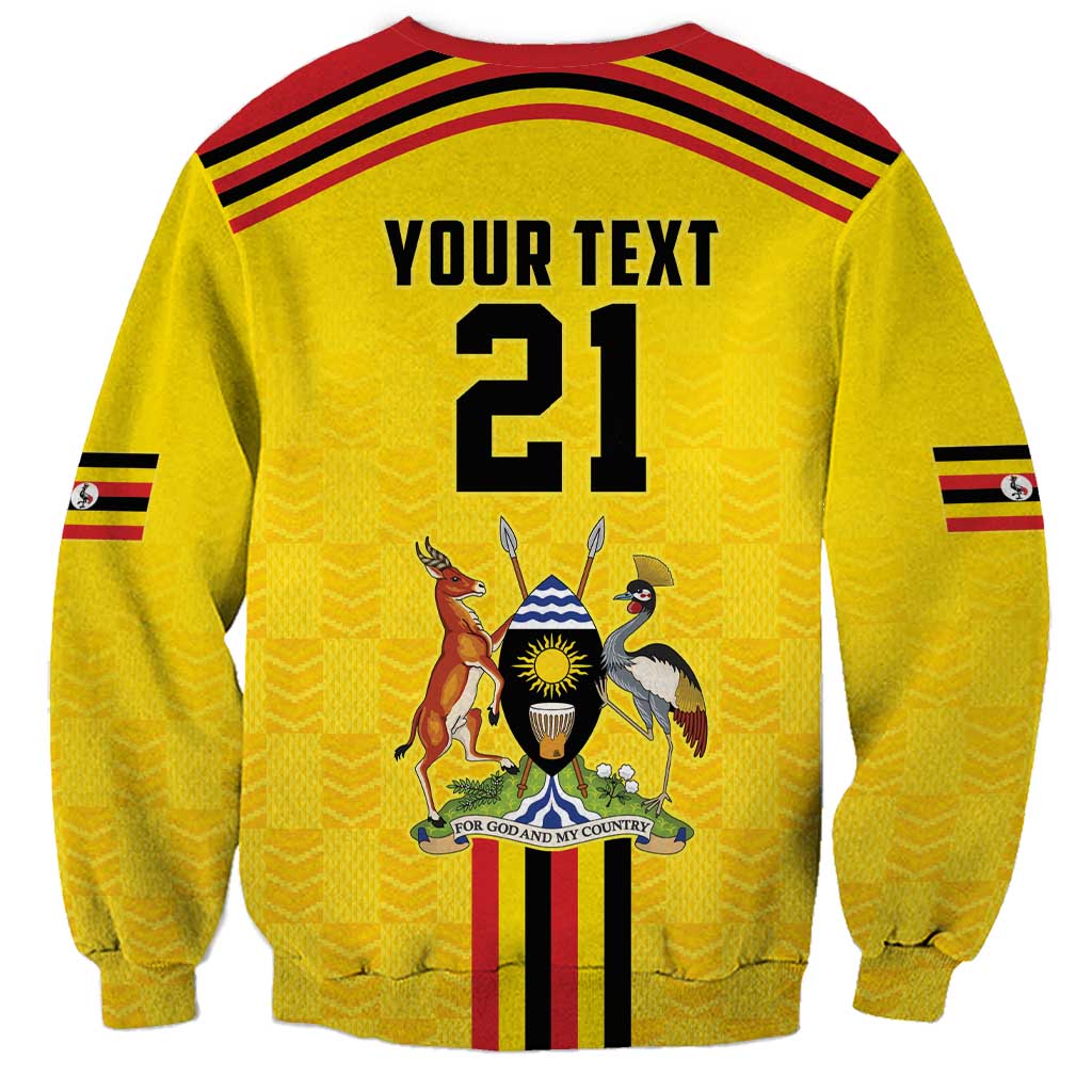 Uganda Cricket Custom Sweatshirt Cranes Cricket Ball Fire - Wonder Print Shop
