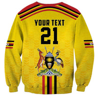 Uganda Cricket Custom Sweatshirt Cranes Cricket Ball Fire - Wonder Print Shop