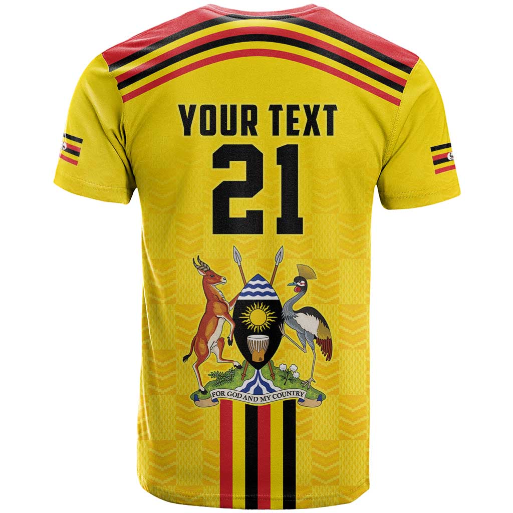 Uganda Cricket Custom T Shirt Cranes Cricket Ball Fire - Wonder Print Shop
