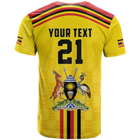 Uganda Cricket Custom T Shirt Cranes Cricket Ball Fire - Wonder Print Shop