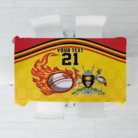Uganda Cricket Custom Tablecloth Cranes Cricket Ball Fire - Wonder Print Shop