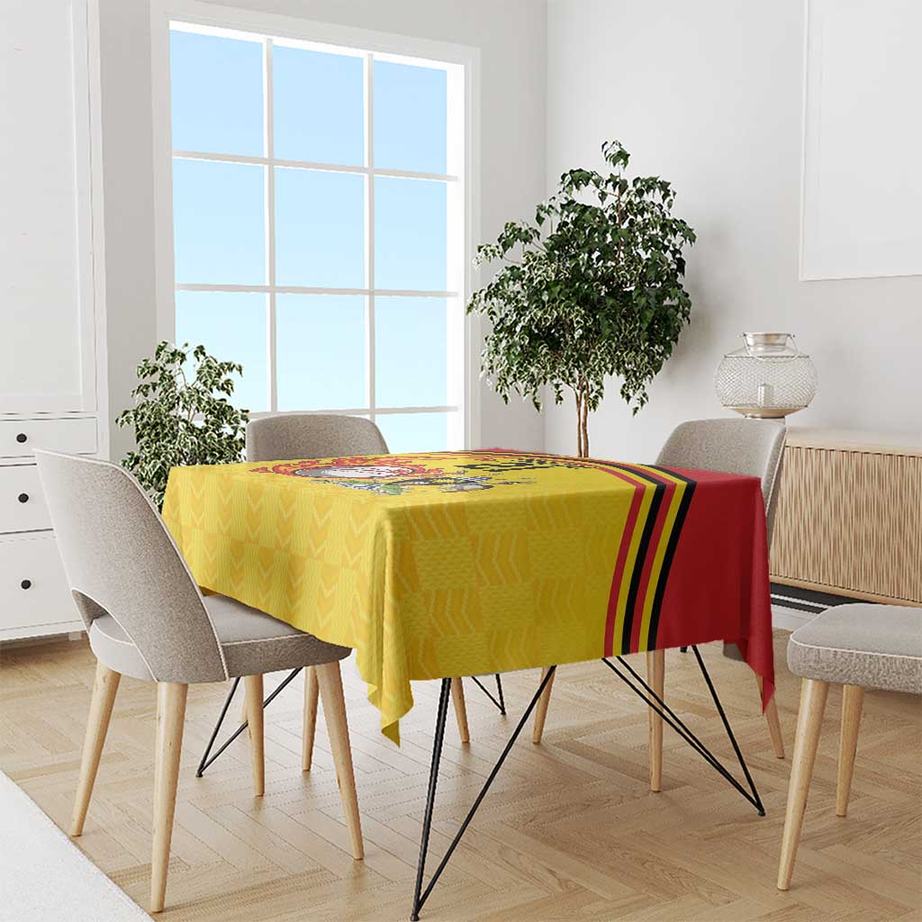 Uganda Cricket Custom Tablecloth Cranes Cricket Ball Fire - Wonder Print Shop