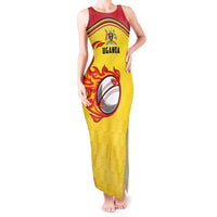 Uganda Cricket Custom Tank Maxi Dress Cranes Cricket Ball Fire - Wonder Print Shop