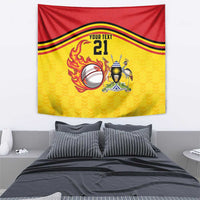 Uganda Cricket Custom Tapestry Cranes Cricket Ball Fire - Wonder Print Shop