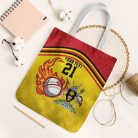 Uganda Cricket Custom Tote Bag Cranes Cricket Ball Fire - Wonder Print Shop