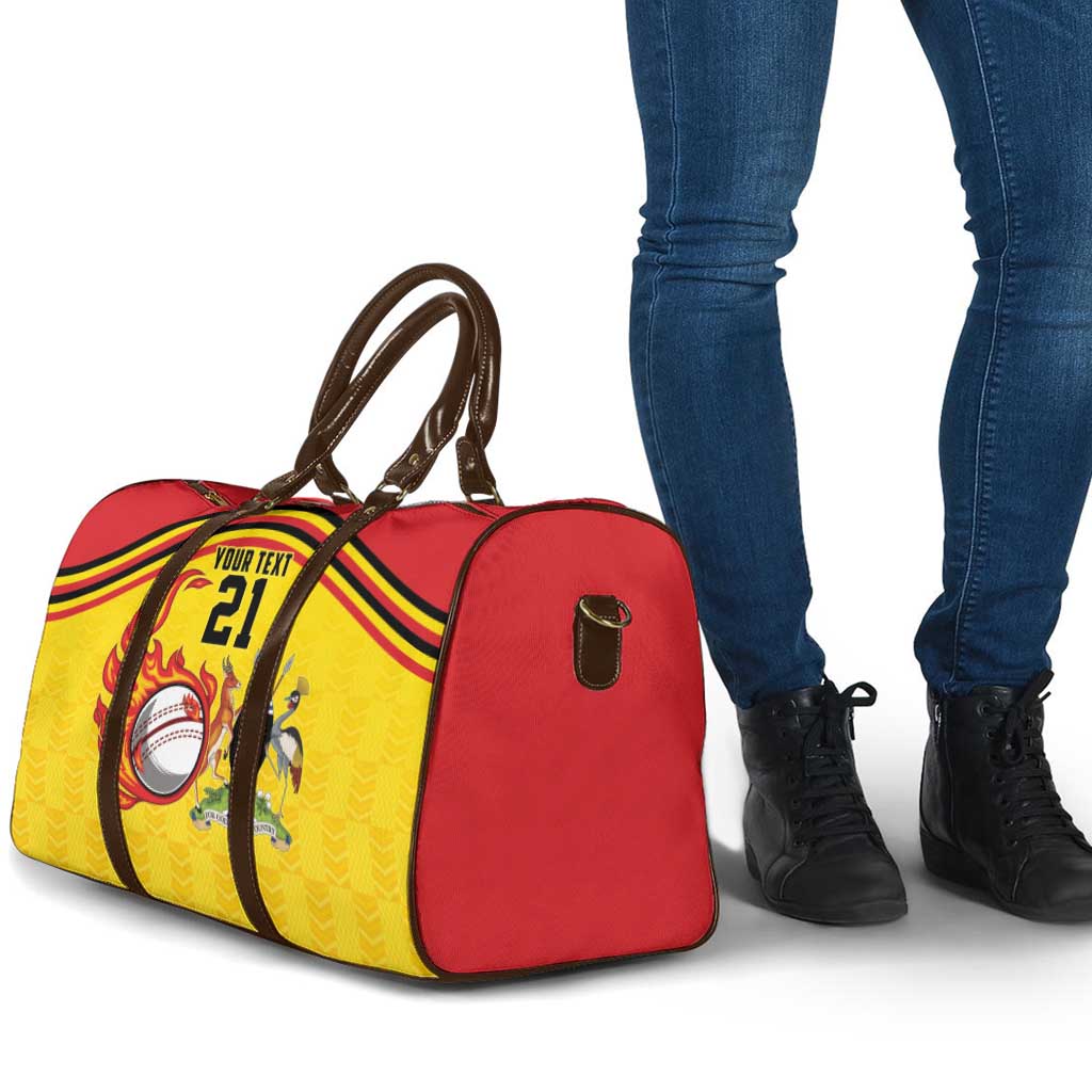 Uganda Cricket Custom Travel Bag Cranes Cricket Ball Fire - Wonder Print Shop