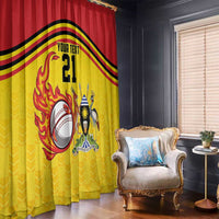 Uganda Cricket Custom Window Curtain Cranes Cricket Ball Fire - Wonder Print Shop