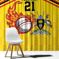 Uganda Cricket Custom Window Curtain Cranes Cricket Ball Fire - Wonder Print Shop