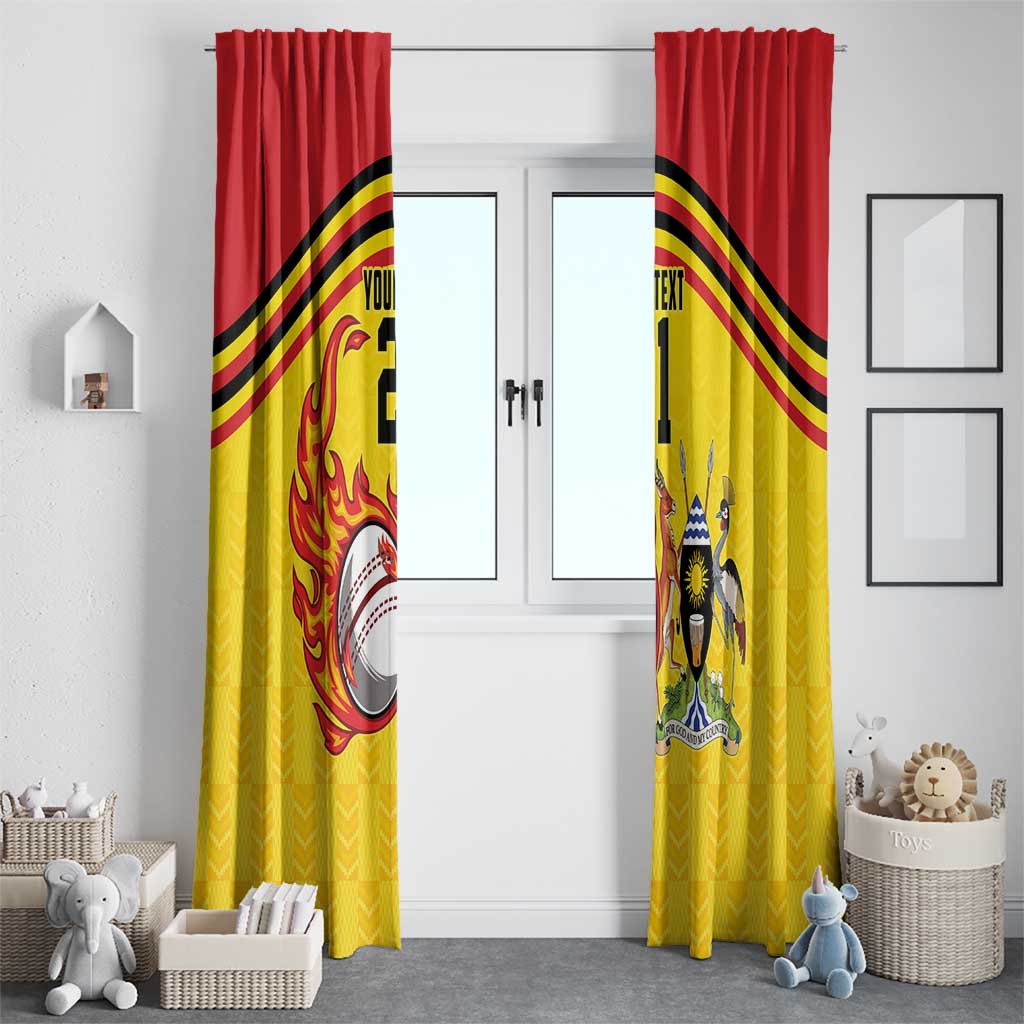 Uganda Cricket Custom Window Curtain Cranes Cricket Ball Fire - Wonder Print Shop