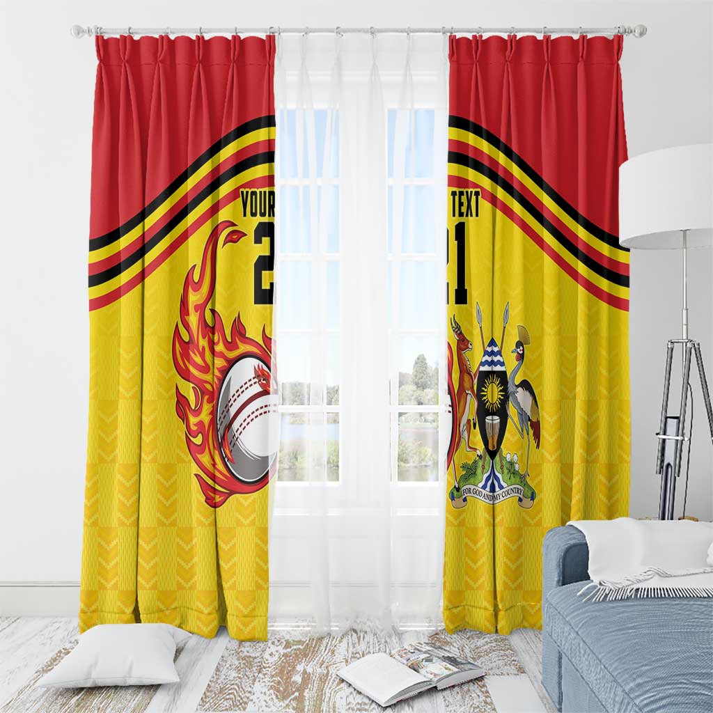 Uganda Cricket Custom Window Curtain Cranes Cricket Ball Fire - Wonder Print Shop