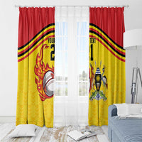Uganda Cricket Custom Window Curtain Cranes Cricket Ball Fire - Wonder Print Shop