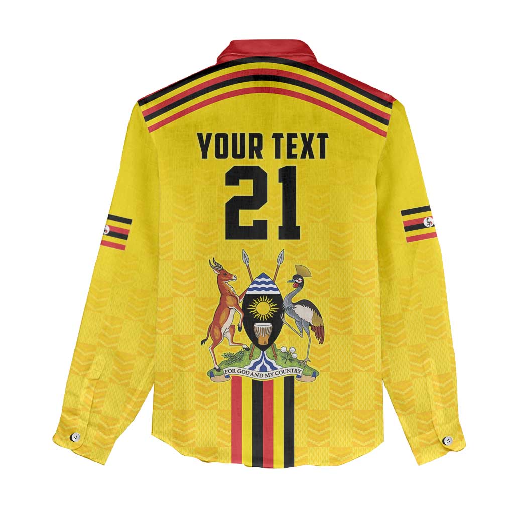 Uganda Cricket Custom Women Casual Shirt Cranes Cricket Ball Fire - Wonder Print Shop