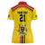 Uganda Cricket Custom Women Polo Shirt Cranes Cricket Ball Fire - Wonder Print Shop