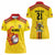 Uganda Cricket Custom Women Polo Shirt Cranes Cricket Ball Fire - Wonder Print Shop