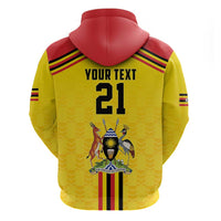 Uganda Cricket Custom Zip Hoodie Cranes Cricket Ball Fire - Wonder Print Shop