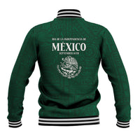 Dia de la Independencia de Mexico Baseball Jacket 16 De Septiembre Traditional Aztec Tribal Green