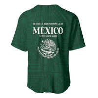 Dia de la Independencia de Mexico Baseball Jersey 16 De Septiembre Traditional Aztec Tribal Green