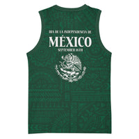Dia de la Independencia de Mexico Basketball Jersey 16 De Septiembre Traditional Aztec Tribal Green