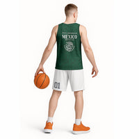 Dia de la Independencia de Mexico Basketball Jersey 16 De Septiembre Traditional Aztec Tribal Green