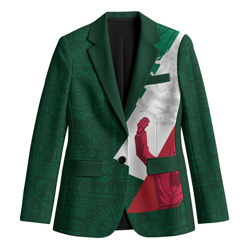 Dia de la Independencia de Mexico Blazer 16 De Septiembre Traditional Aztec Tribal Green