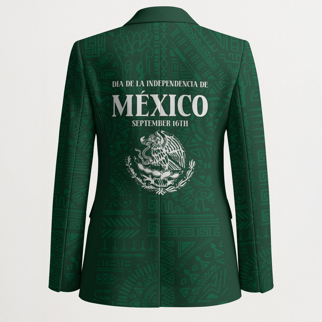 Dia de la Independencia de Mexico Blazer 16 De Septiembre Traditional Aztec Tribal Green